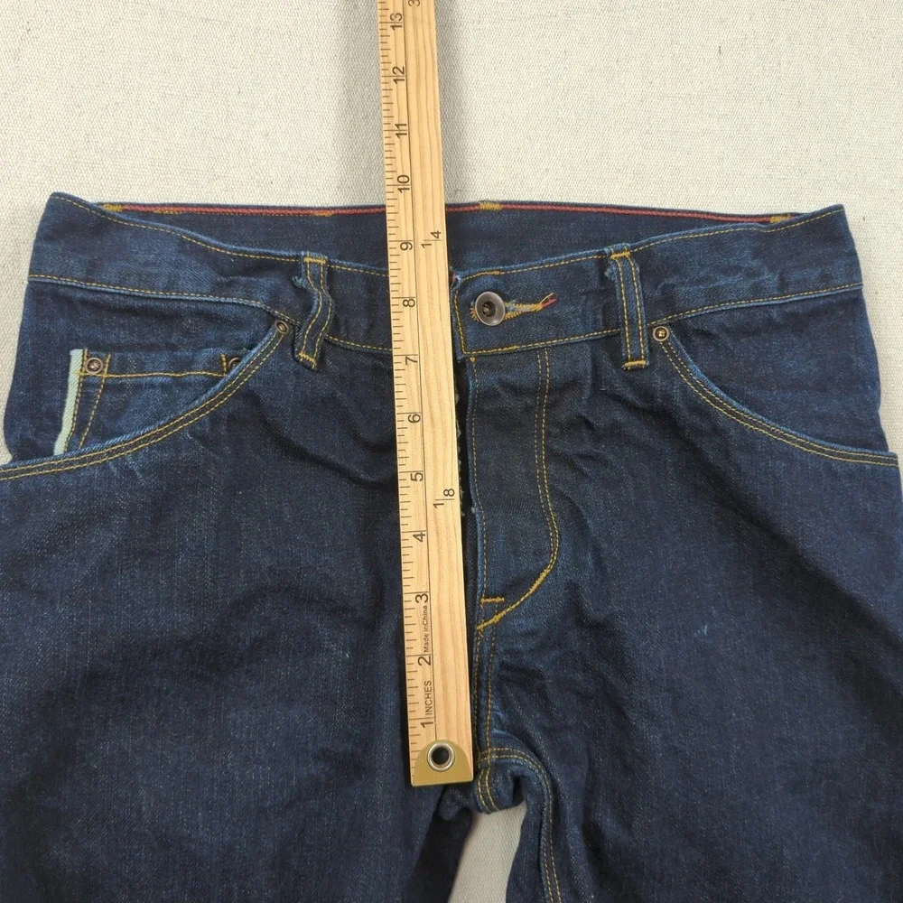 Raleigh Denim Jeans Mens 29x34 Blue Martin Selvedge‎ Button Fly White Oak